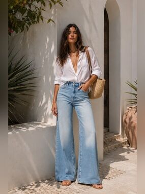 NWT 7 For All Mankind ULTRA HIGH RISE JO Wide Leg Jeans Luxe Vintage Sz 30 $218